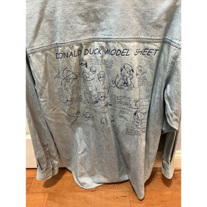 Donald Duck Model Vintage Shirt Med Disney Gallery Button Up Denim embroidered